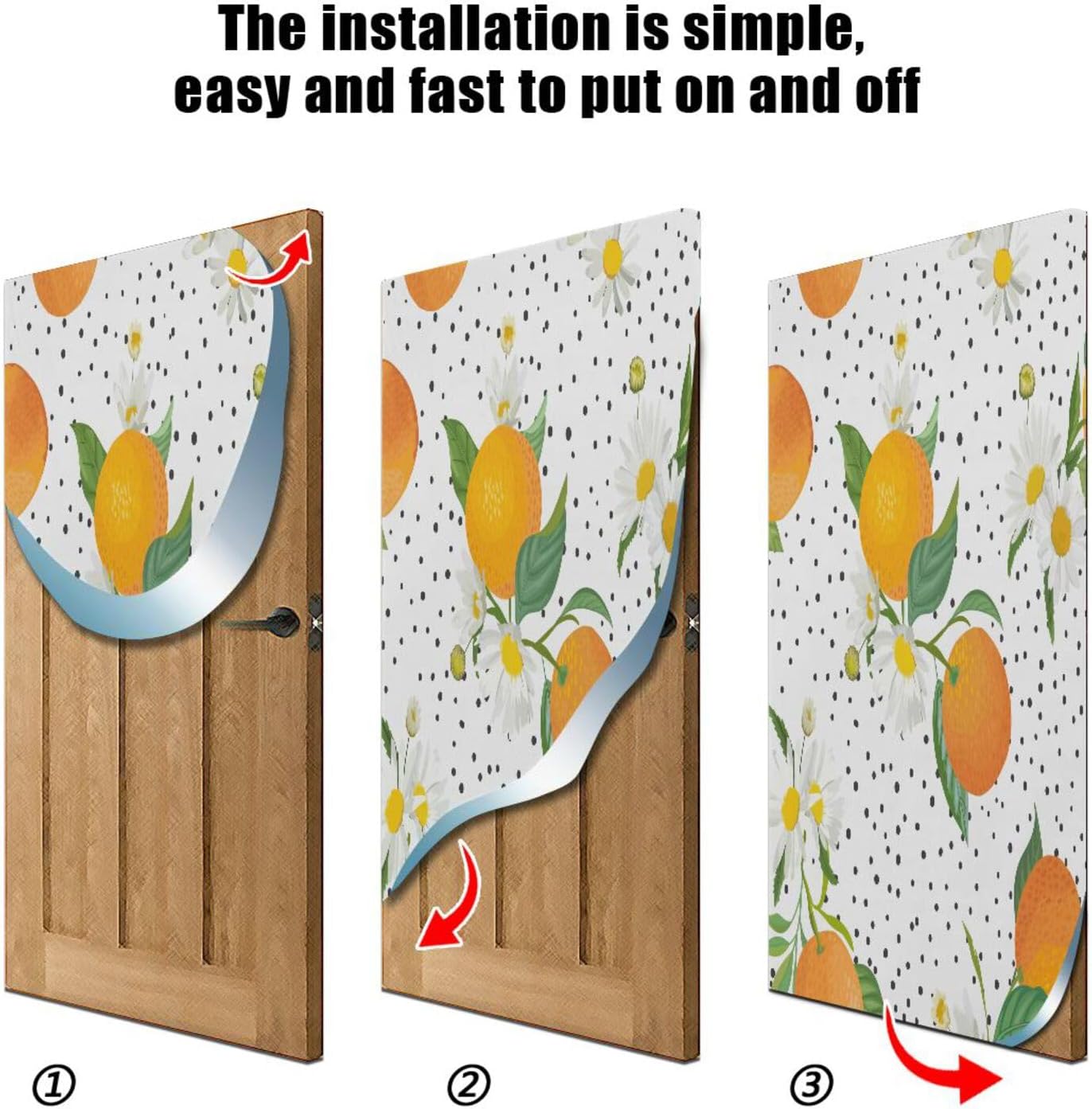Susiyo Tropic Fruits Leaves Daisy Flowers Christmas Door Cover 32x79