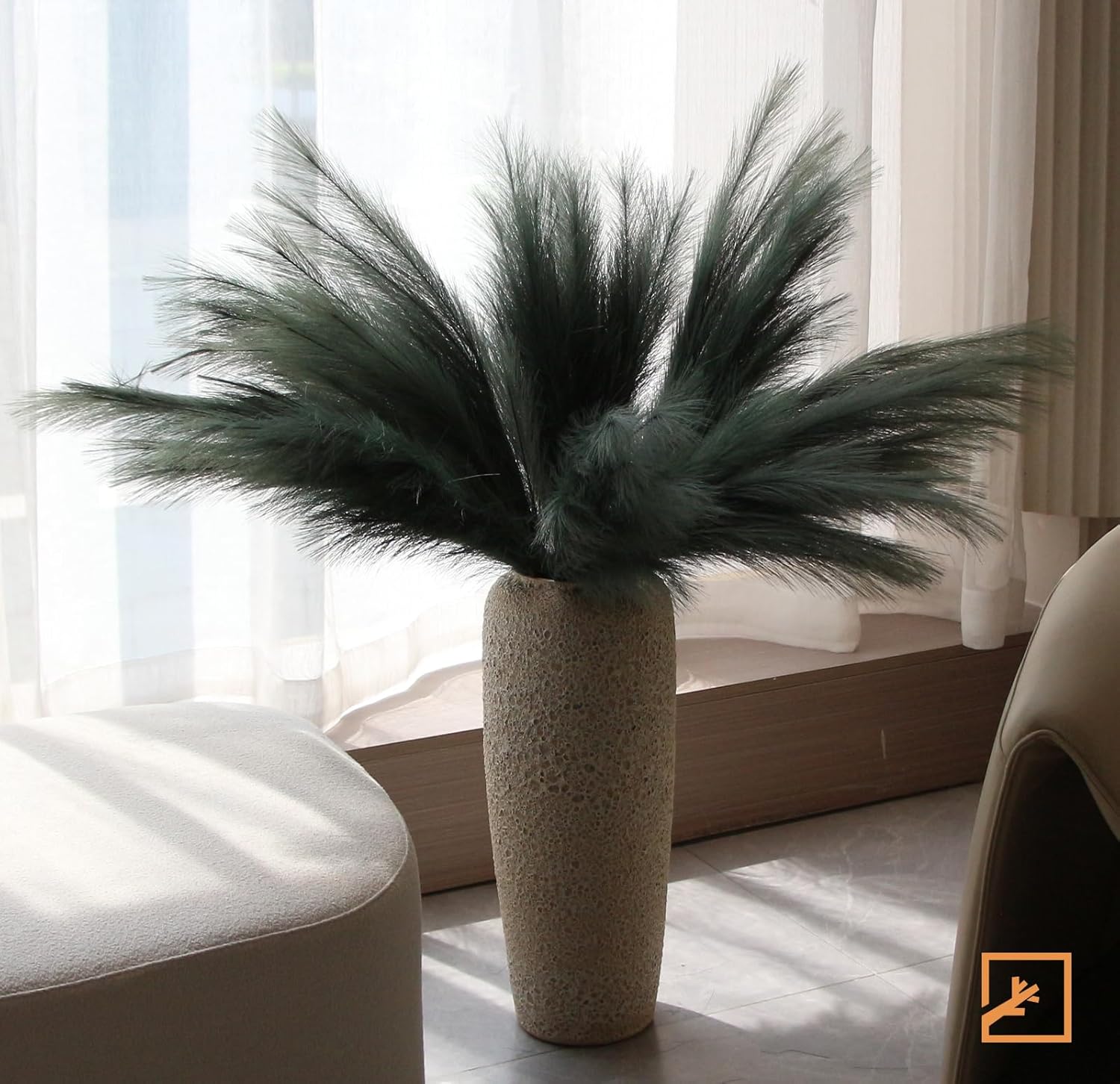 ZIFTY 7-Pcs Faux Pampas Grass Artificial Flower Decor Set