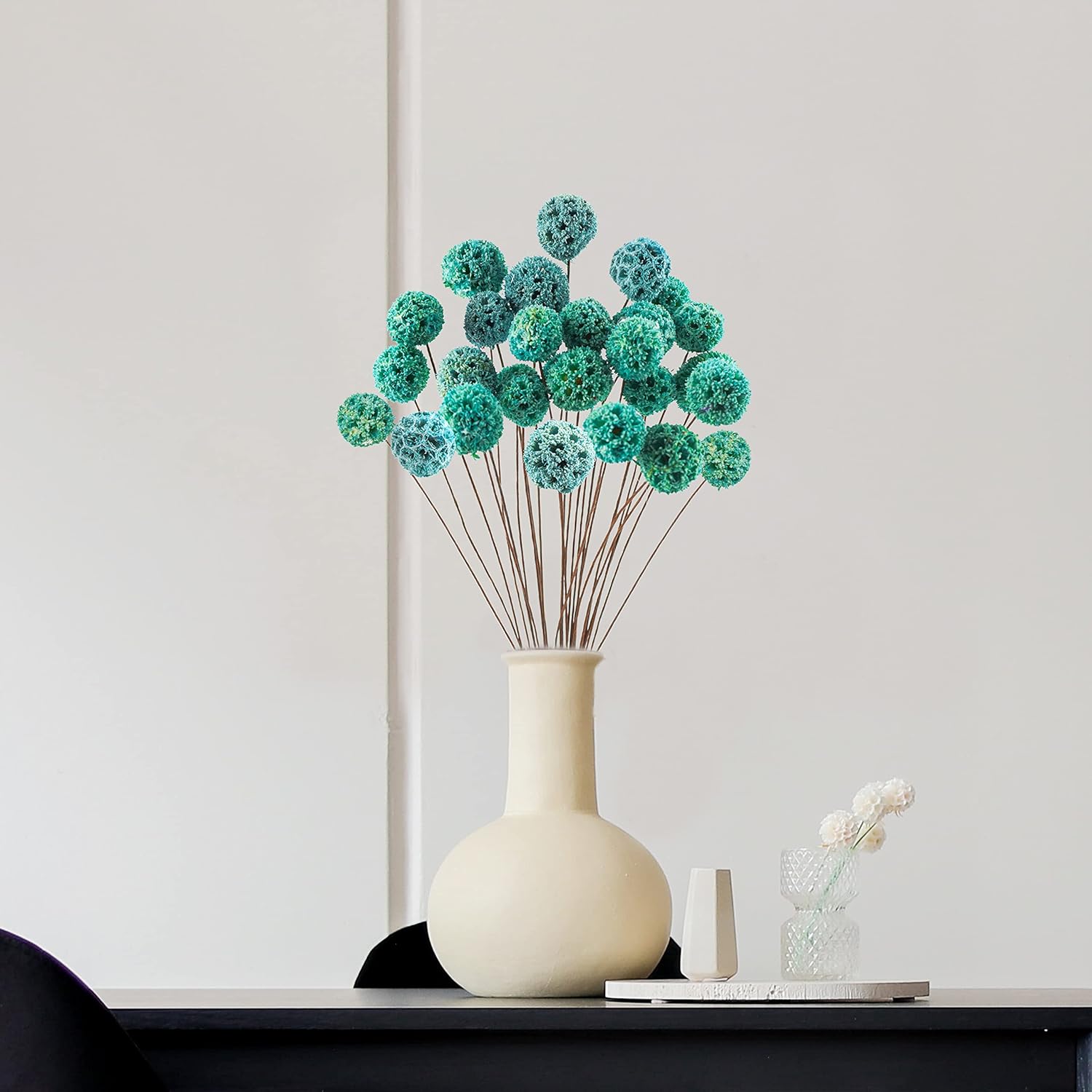 24 PCS Dried Billy Balls Flowers Bouquet Blue