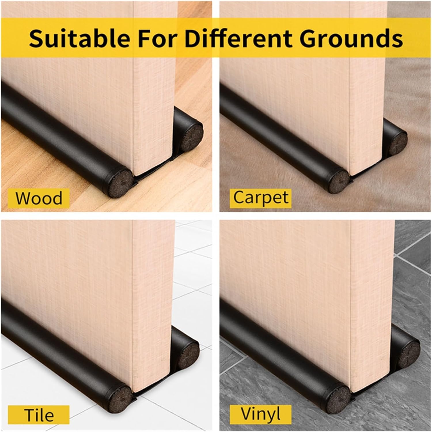 Jinghong PU Leather Door Bottom Sealing Strip Beige