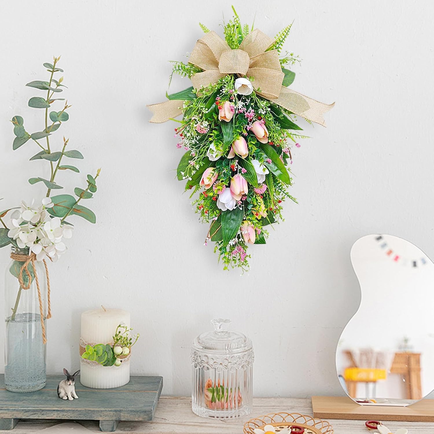 Belupai Tulips Teardrop Swag Decor