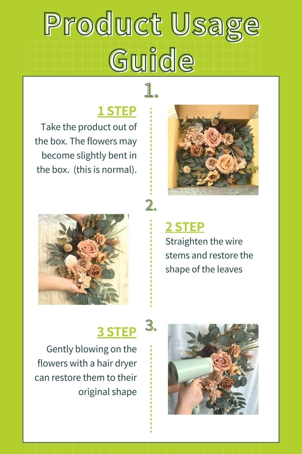 Terracotta Wedding Sign Faux Flower Swag Pack of 2
