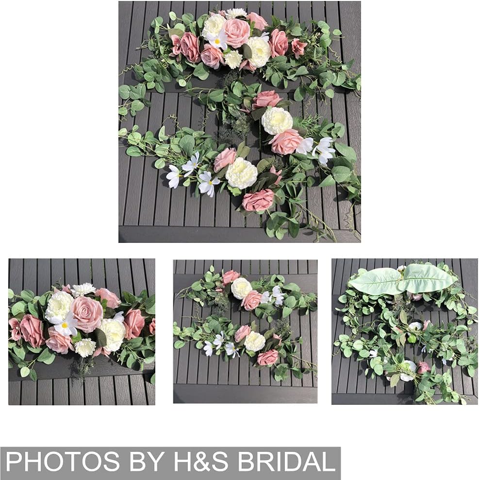 3 Pcs Wedding Arch Flowers Set White Rose Decor