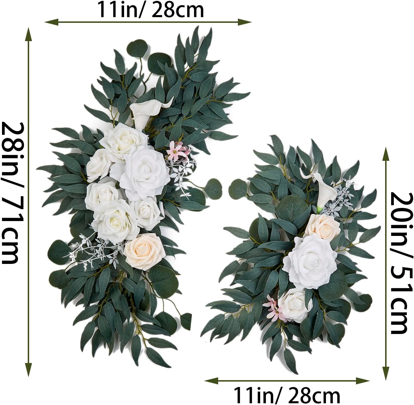 AitnWoy Artificial Wedding Arch Flowers Kit 2PCS Dust Rose