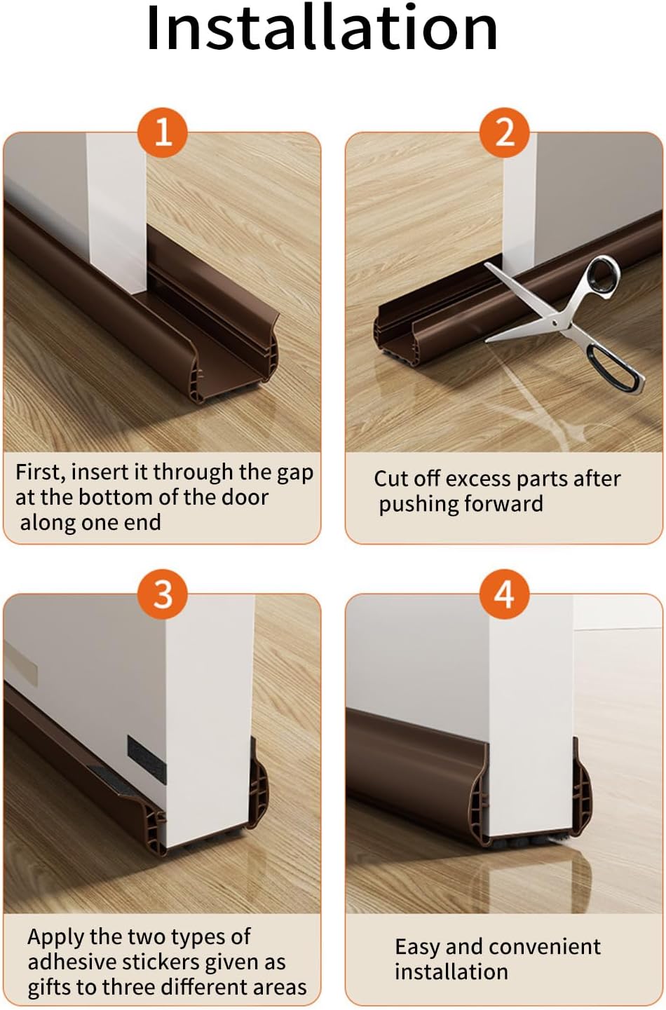 Door Draft Stopper Strips Soundproof Weather Stripping Seals