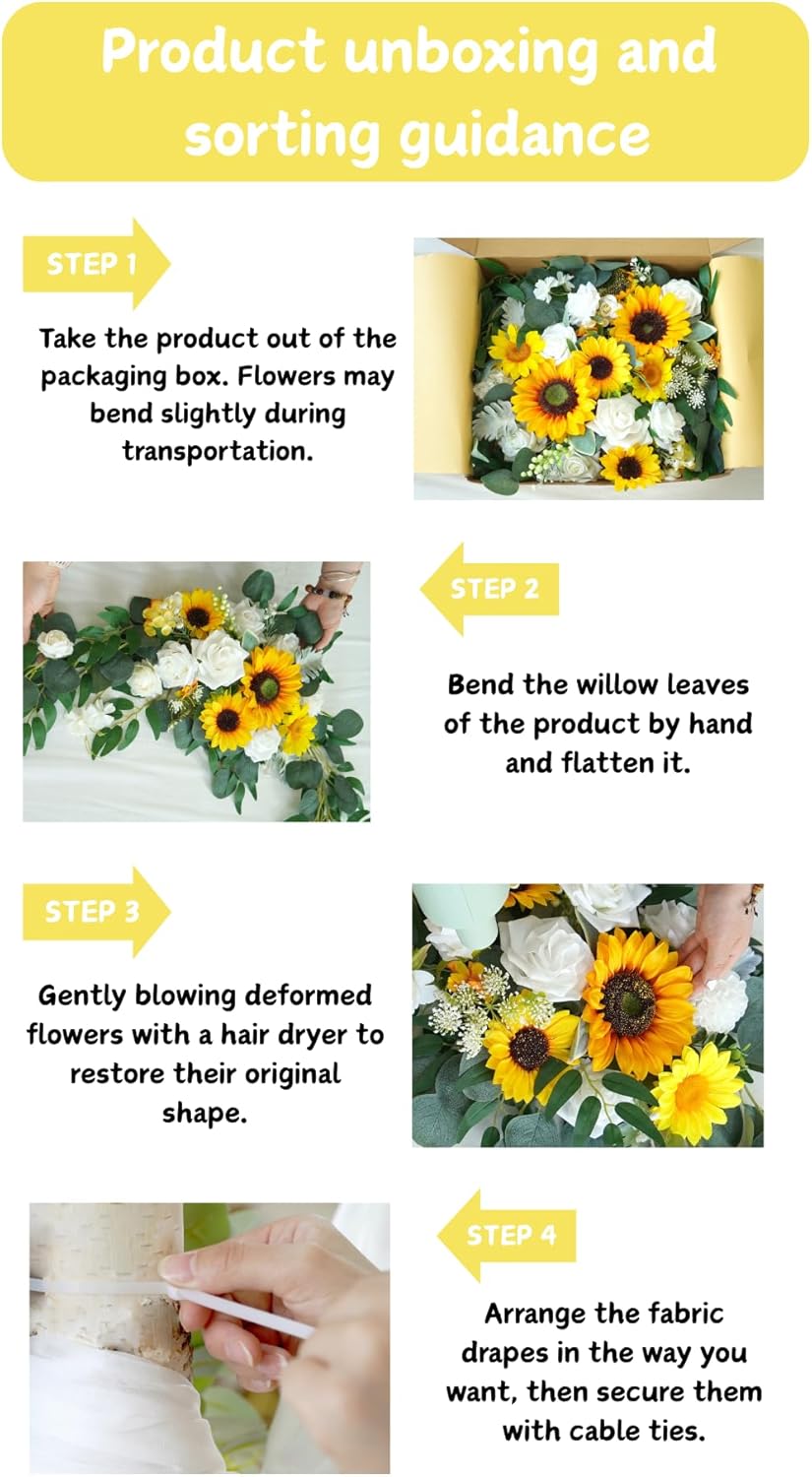 Artificial Flower Arch Decor Kit 4 Pieces