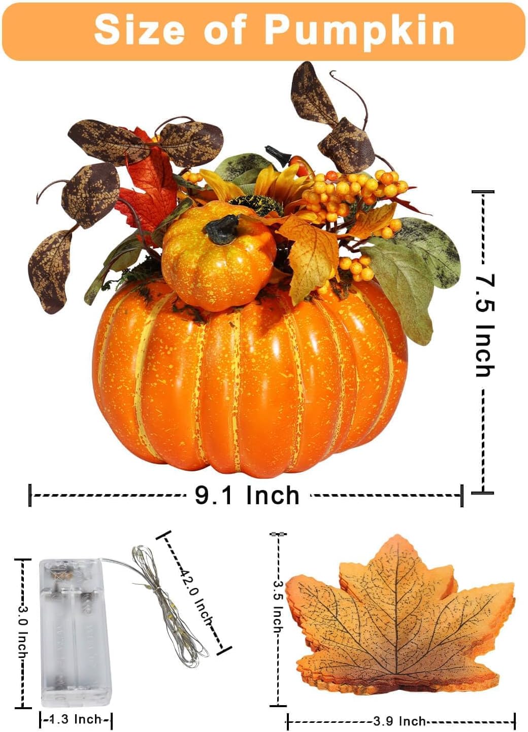 Vensovo Artificial Pumpkin for Fall Decor