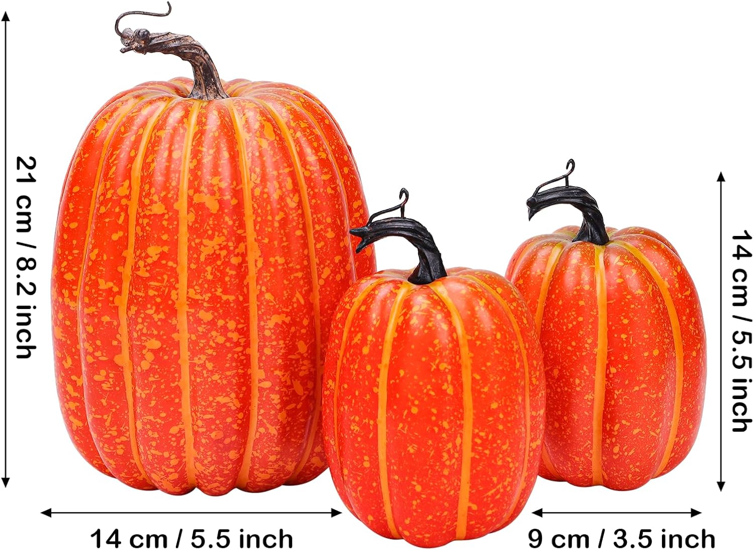 3pcs Artificial Foam Pumpkins DIY Halloween Decoration