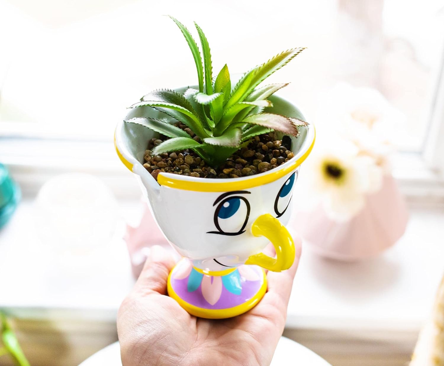 Disney Beauty and The Beast Chip 3-Inch Ceramic Planter