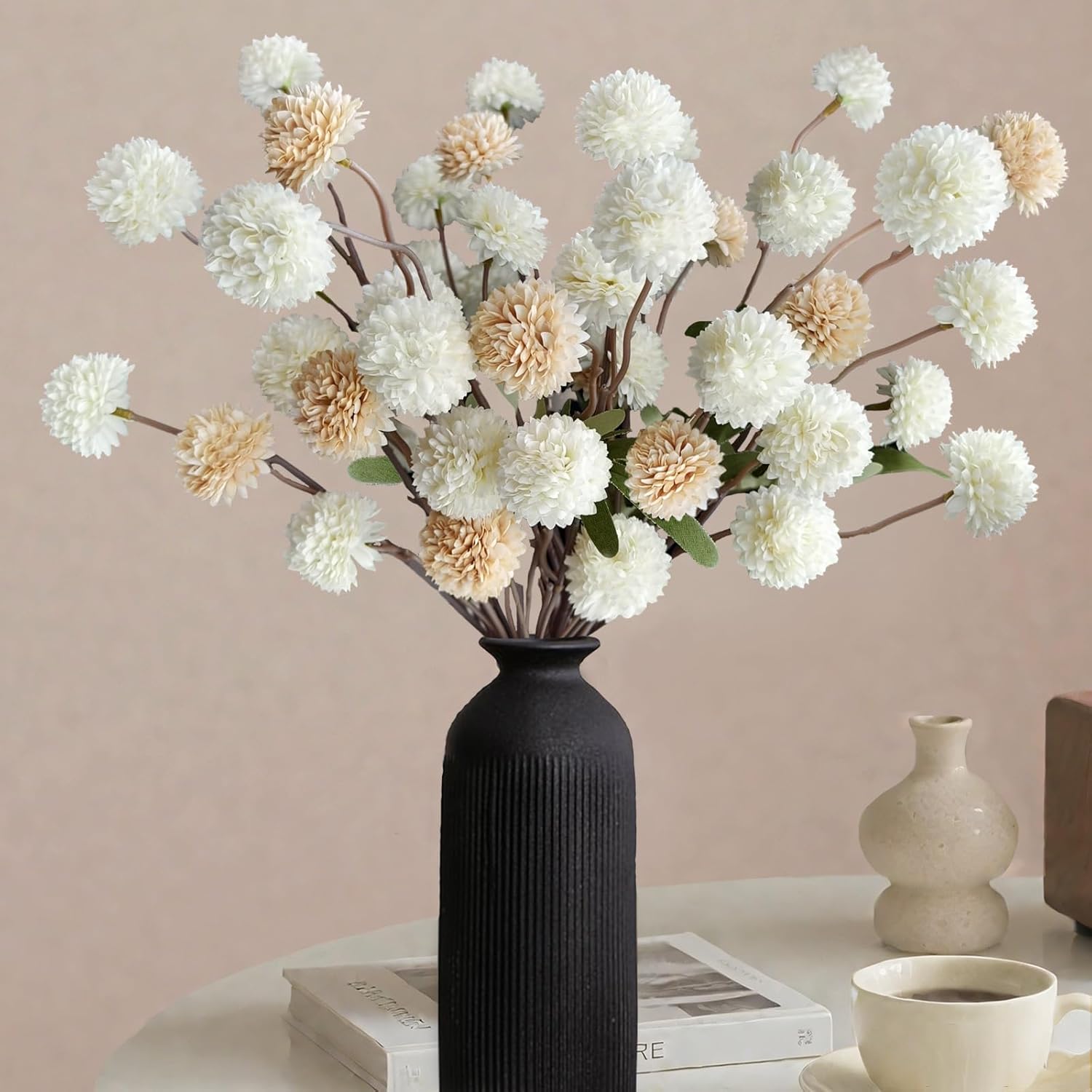 10 Pcs Artificial Mums with Long Stems