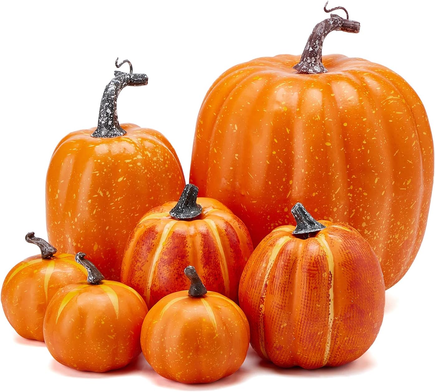 Kayotuas 7Pcs Artificial Pumpkins for Halloween Fall Decor