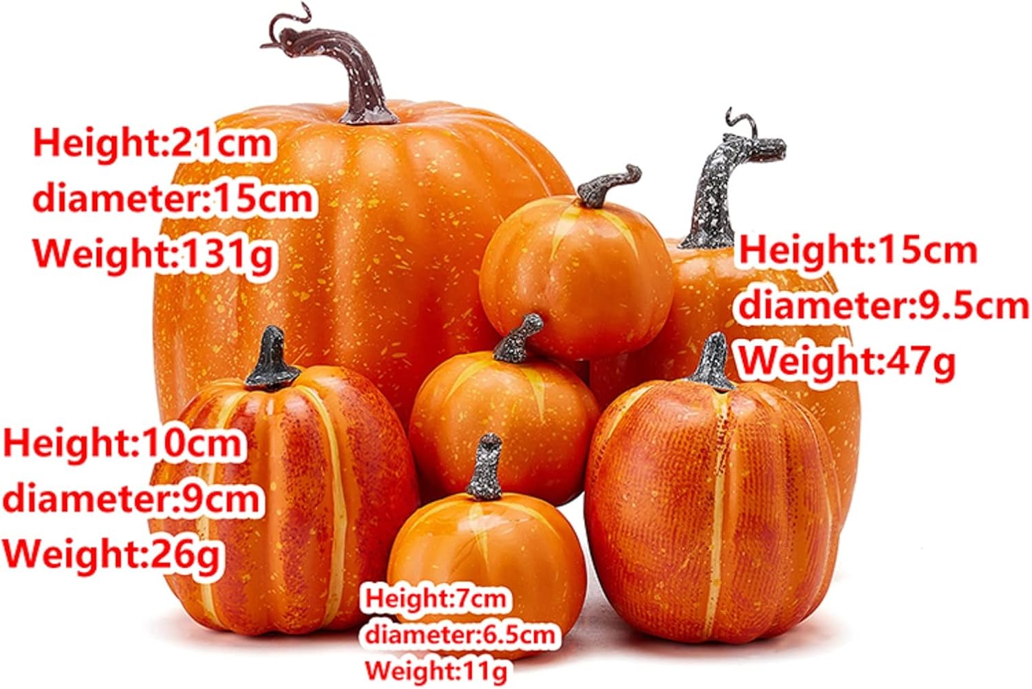 Kayotuas 7Pcs Artificial Pumpkins for Halloween Fall Decor