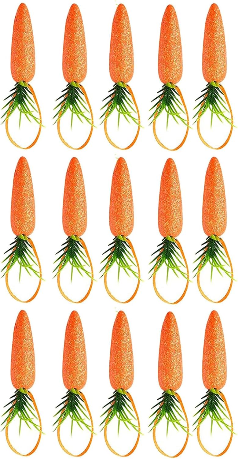 15 30pcs Artificial Carrot Decorations for Easter Party