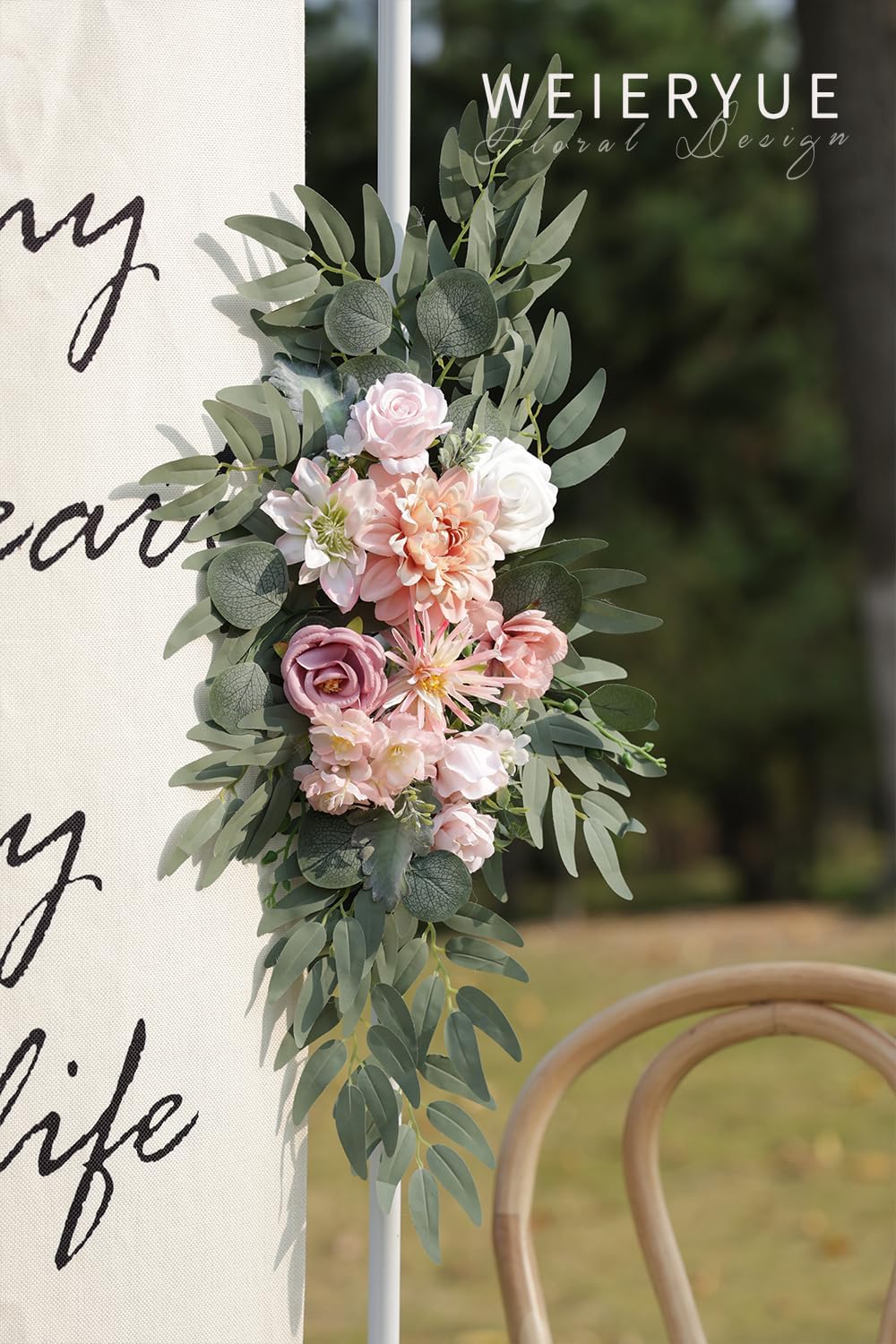 Artificial Wedding Arch Flowers Kit Romantic Pink