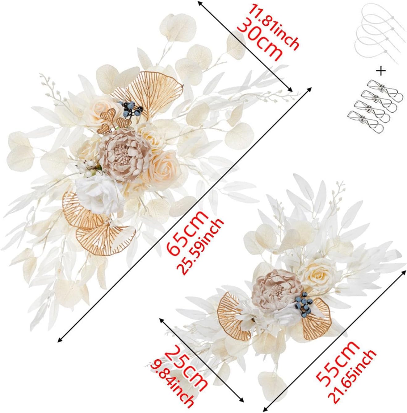 Amagogo 2X Wedding Arch Artificial Flower Swag Decor
