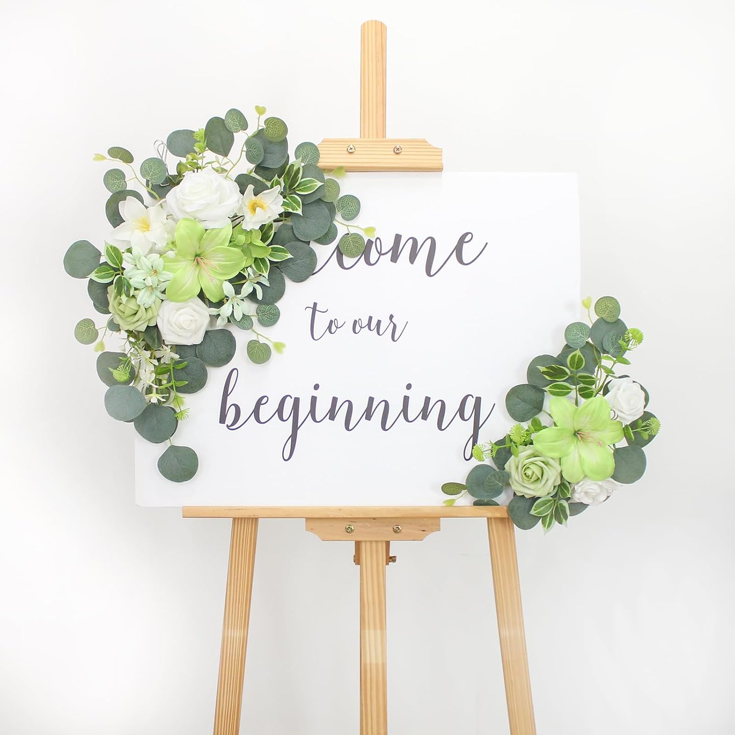 2pcs Wedding Arch Flowers Welcome Sign Decorations 1