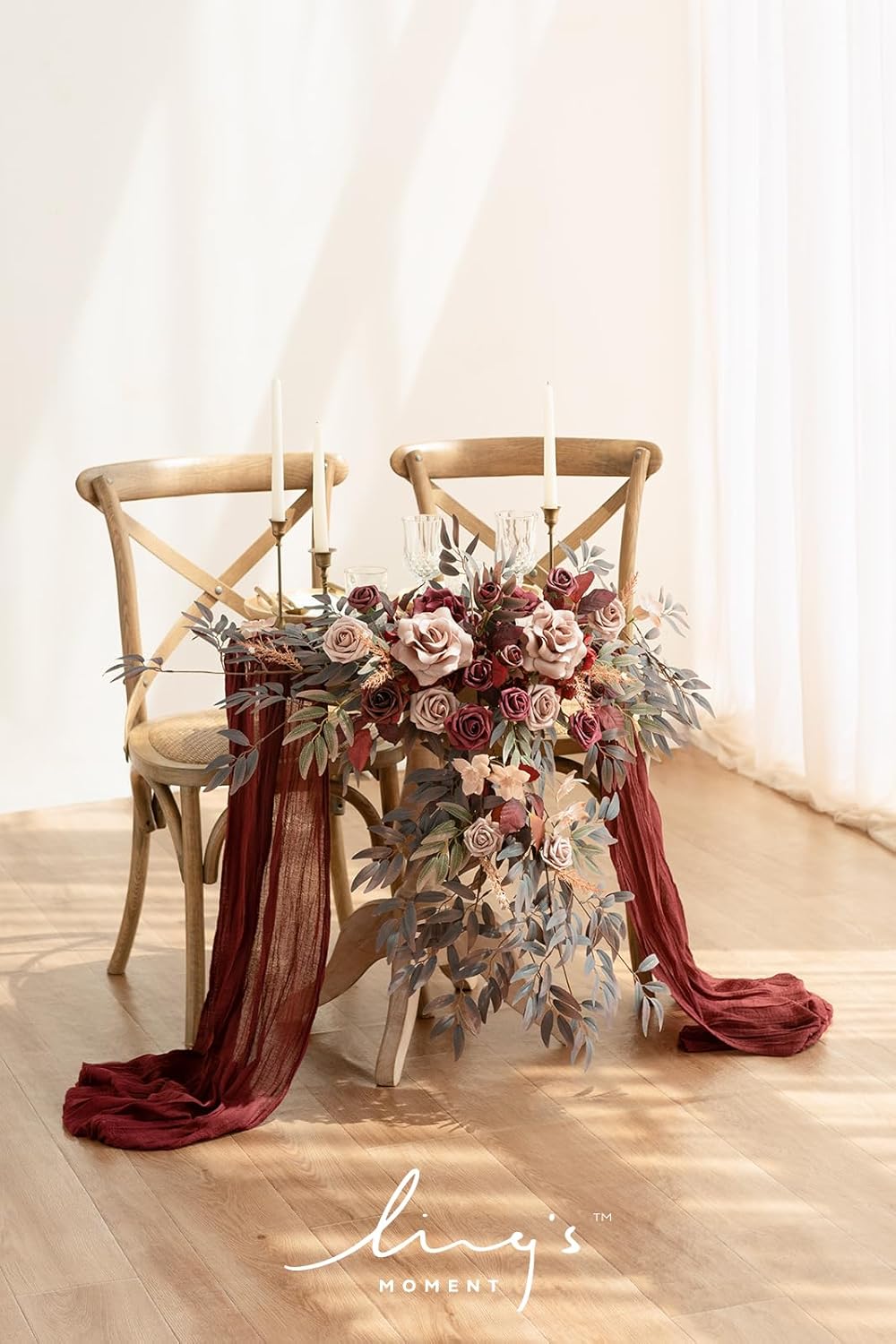 Lings Moment 2PCS Artificial Floral Swags Centerpieces