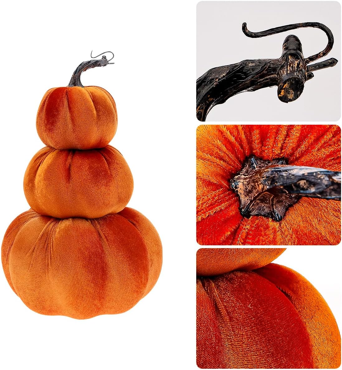 Gresorth 126 Inch Artificial Velvet Pumpkin Tower