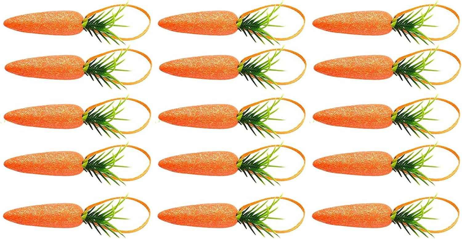 15 30pcs Artificial Carrot Decorations for Easter Party
