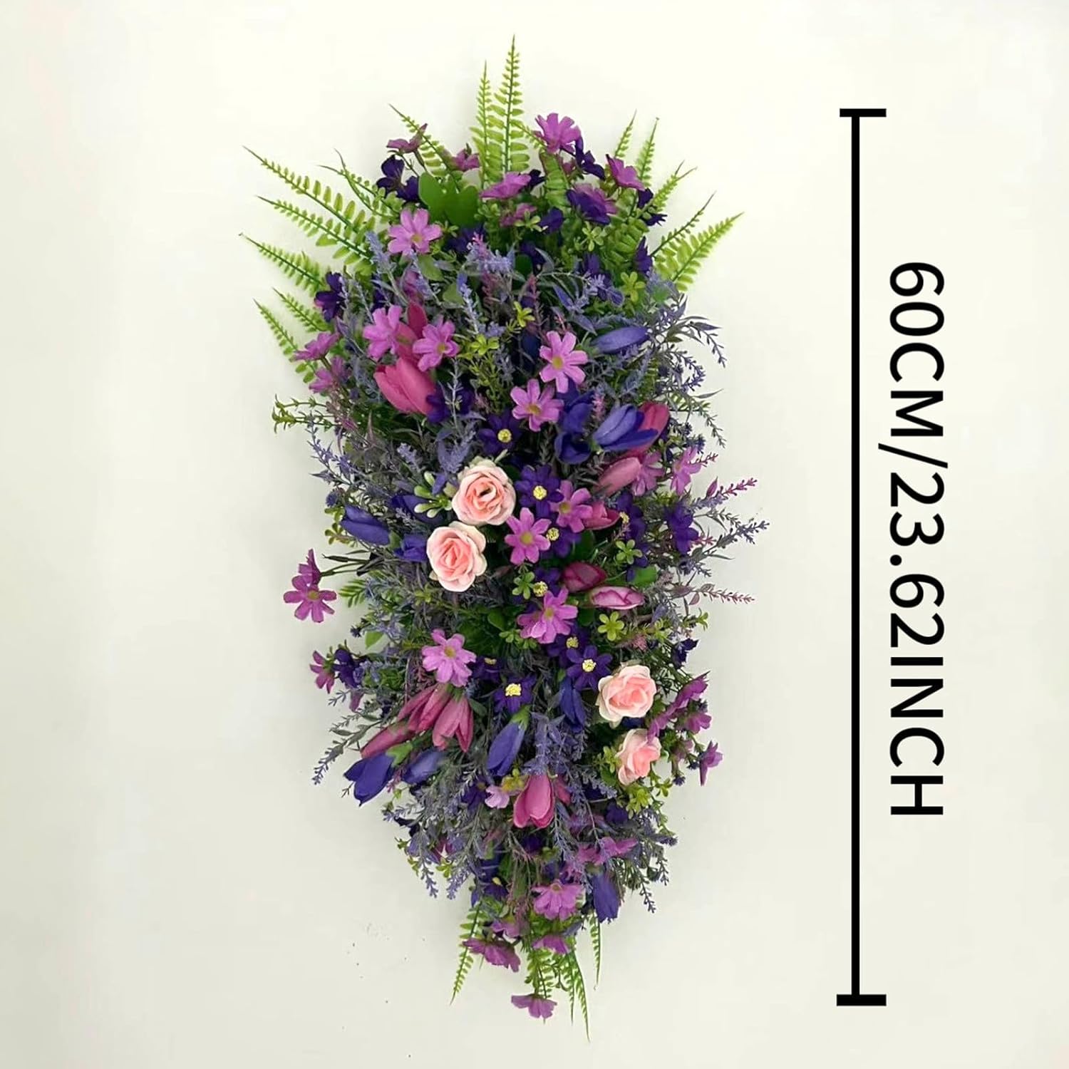 HELLORSO Artificial Purple Lavender Teardrop Door Decor