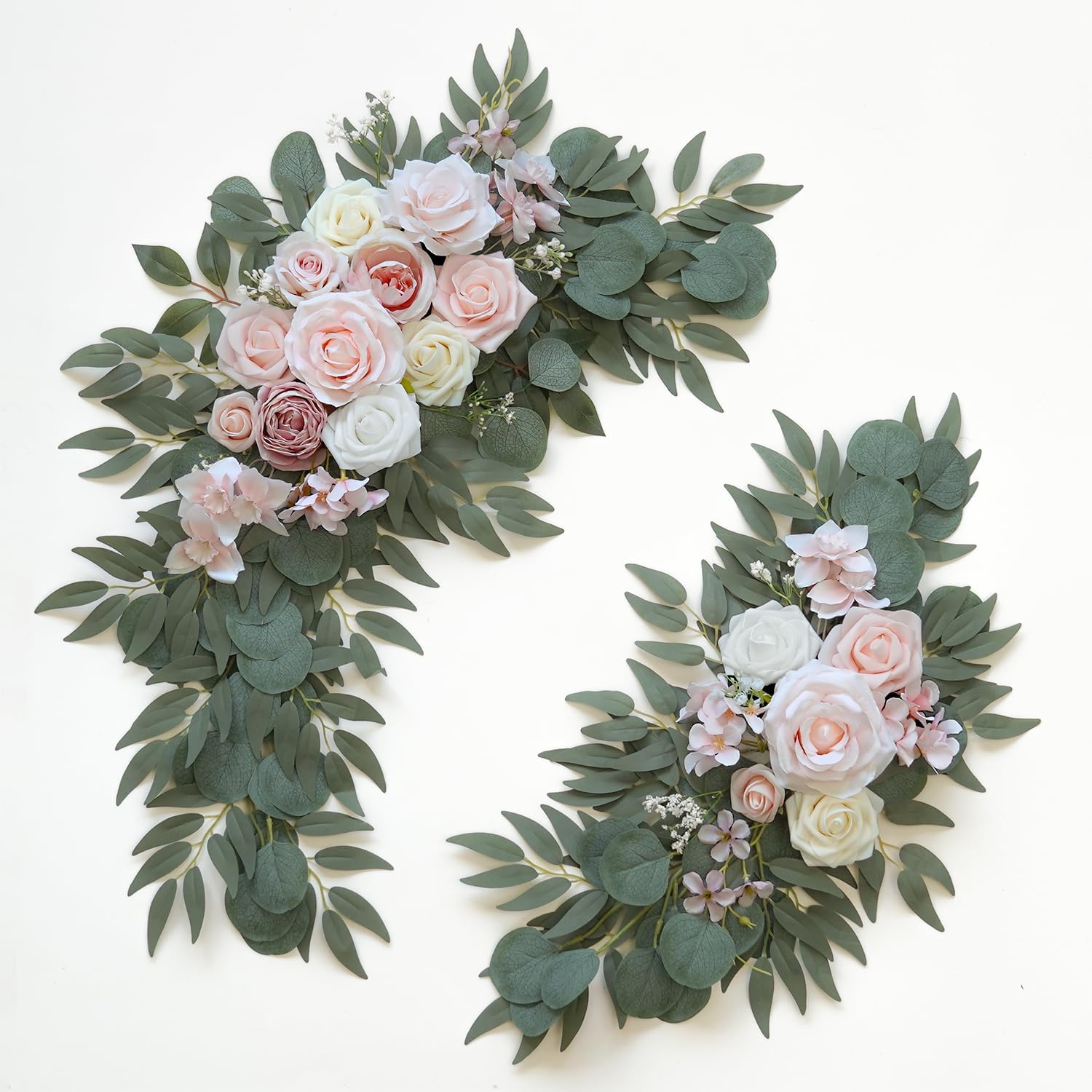 Pink Ivory Artificial Wedding Flower Set of 2 for Welcome Arch