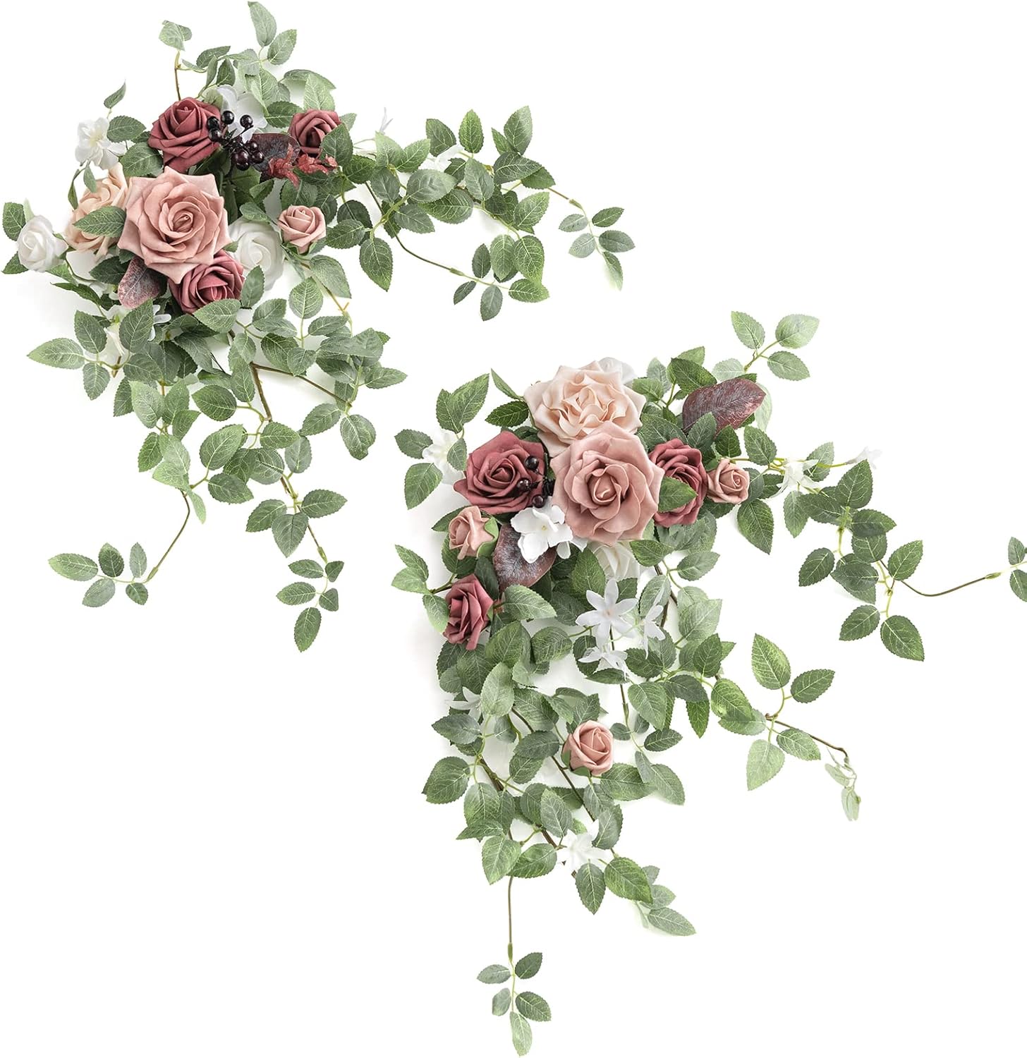 Lings Moment 2PCS Dusty Rose Mauve Artificial Floral Swags