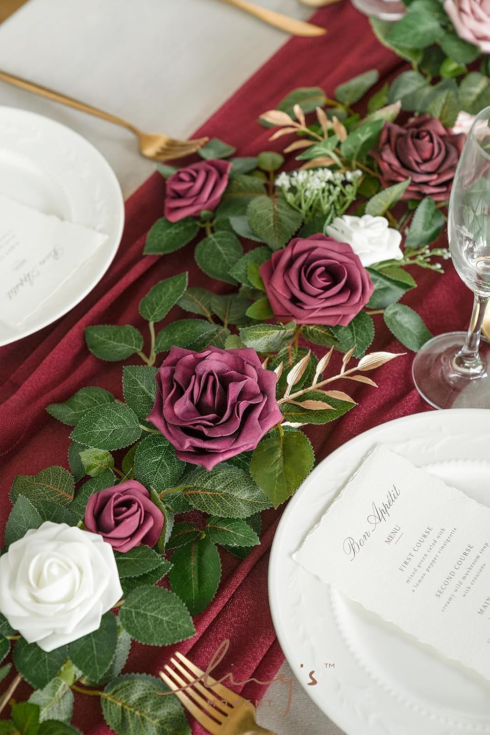 Lings Moment 5FT Burgundy Artificial Flower Garland