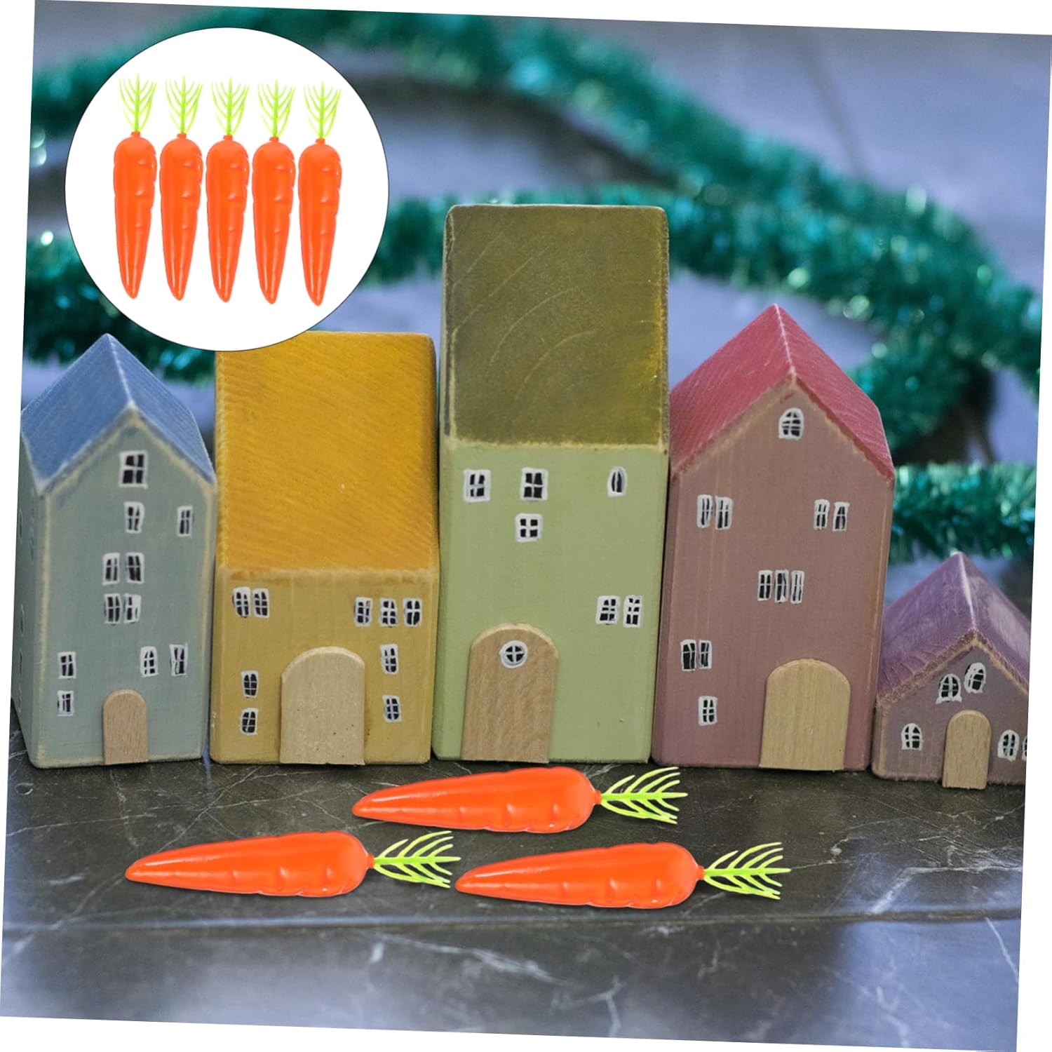 Mini Carrots for Crafts 25pcs - Artificial Vegetables Easter Decor