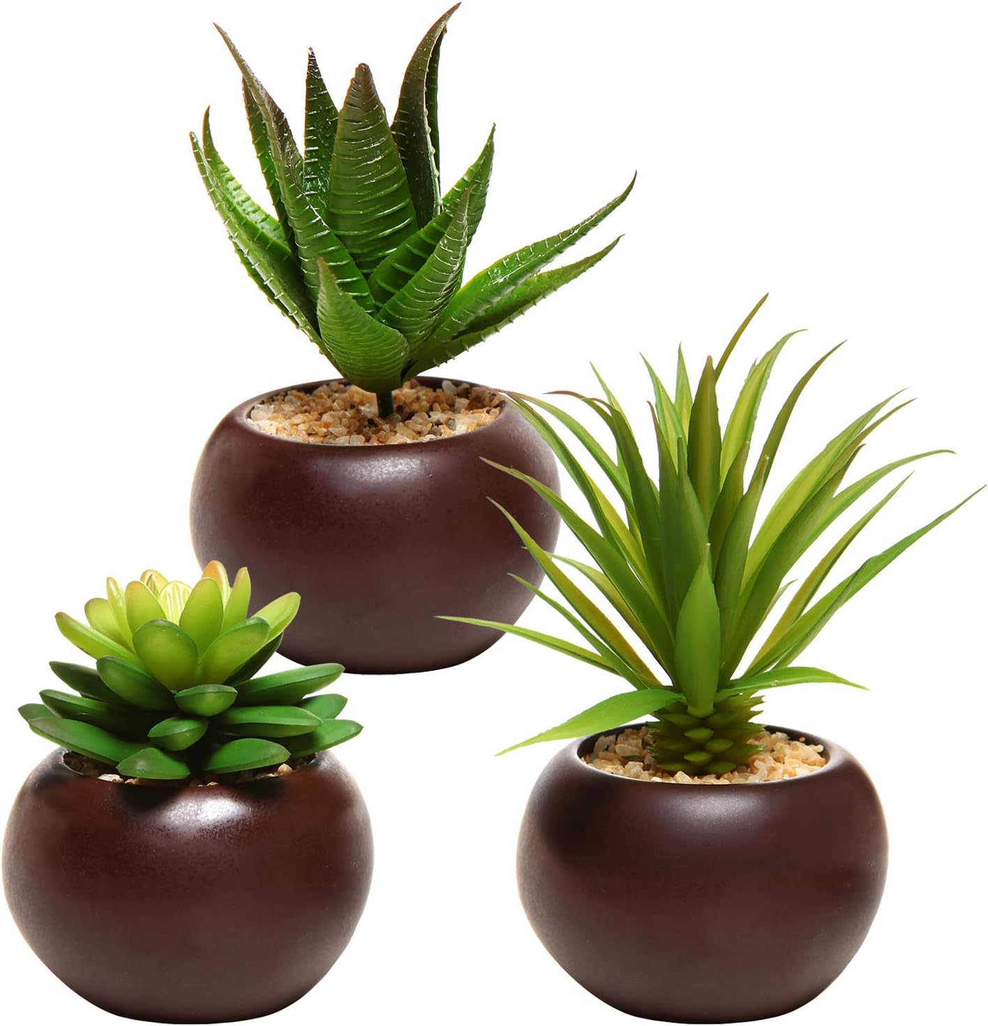 MyGift Artificial Succulent Plants Set of 3