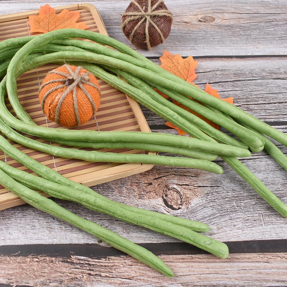 HUIANER Artificial Green Long Beans 6pcs Decor Display Props