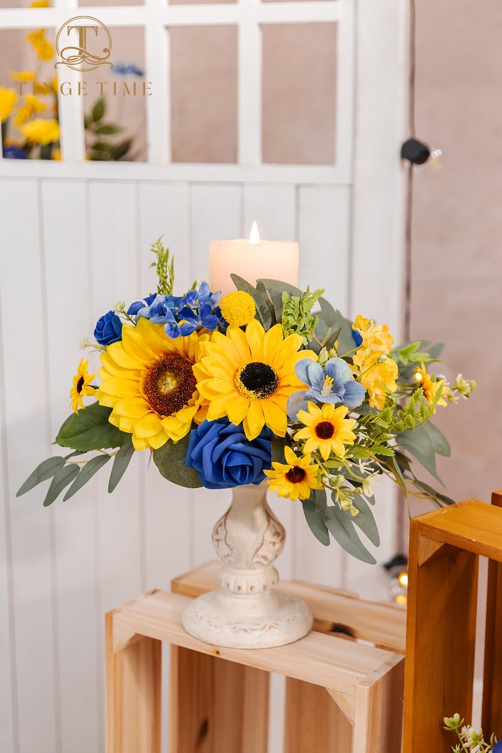 TINGE TIME 2pcs Artificial Flower Candelabras for Wedding Decor