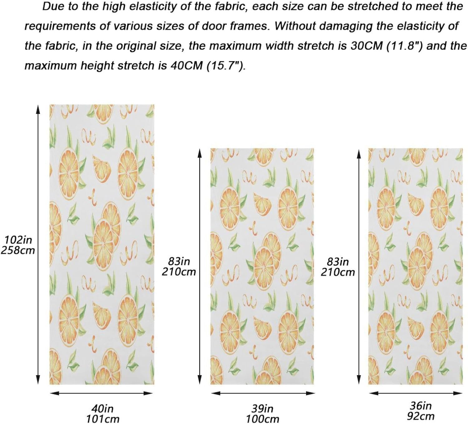 Susiyo Halloween Orange Door Cover Stretch Fabric