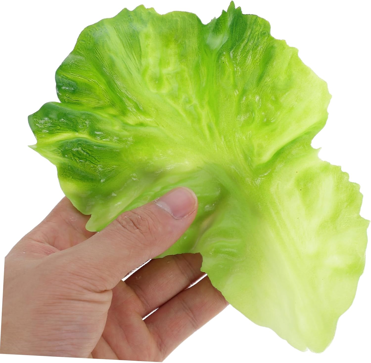 VICASKY 4pcs Artificial Lettuce Leaves Realistic Kitchen Decor