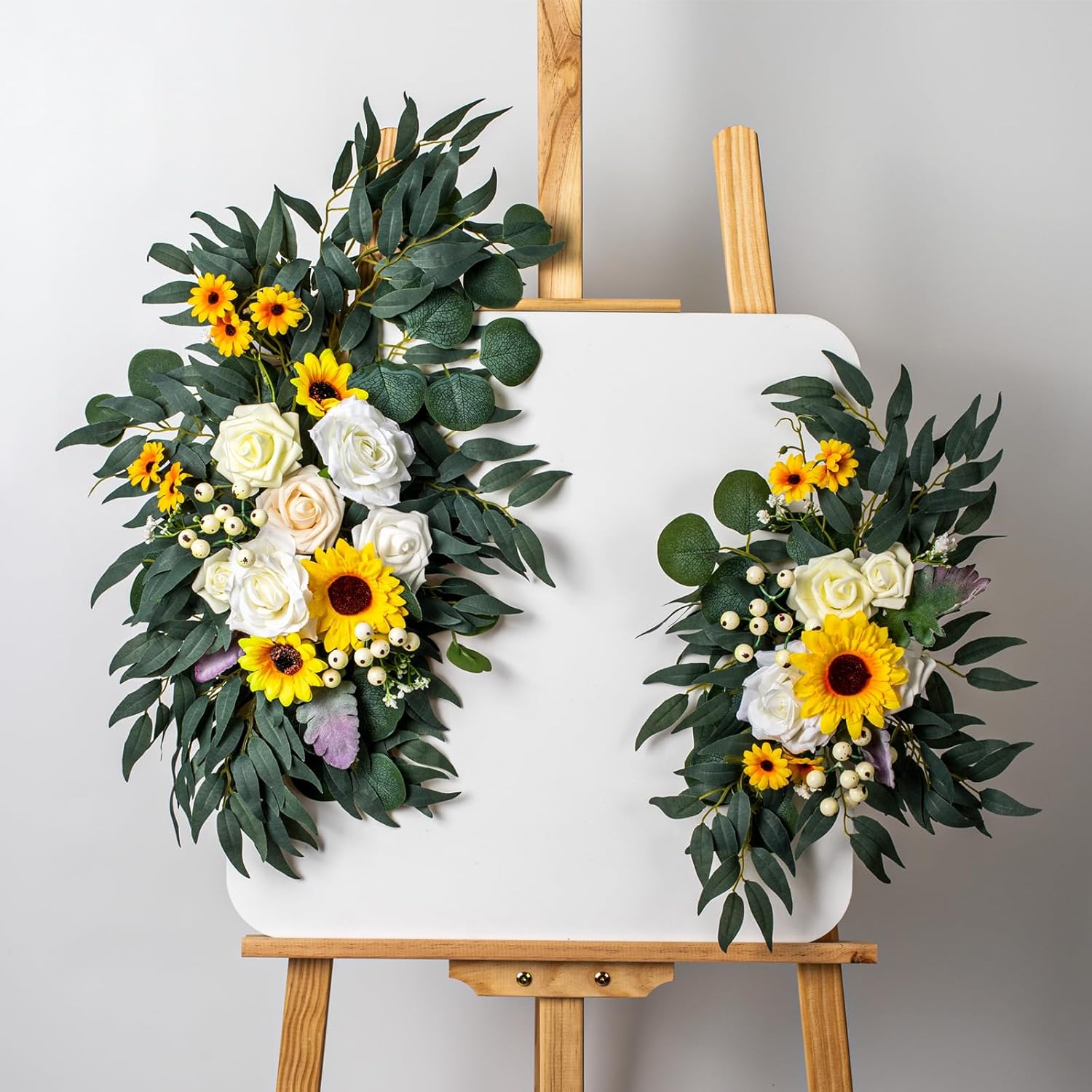 AitnWoy Artificial Wedding Arch Flowers Kit 2PCS Dust Rose