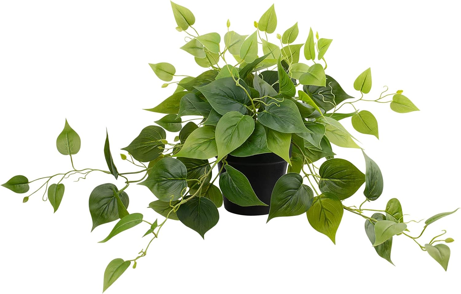 LOYWREE Realistic Artificial Pothos Plant with Black Pot