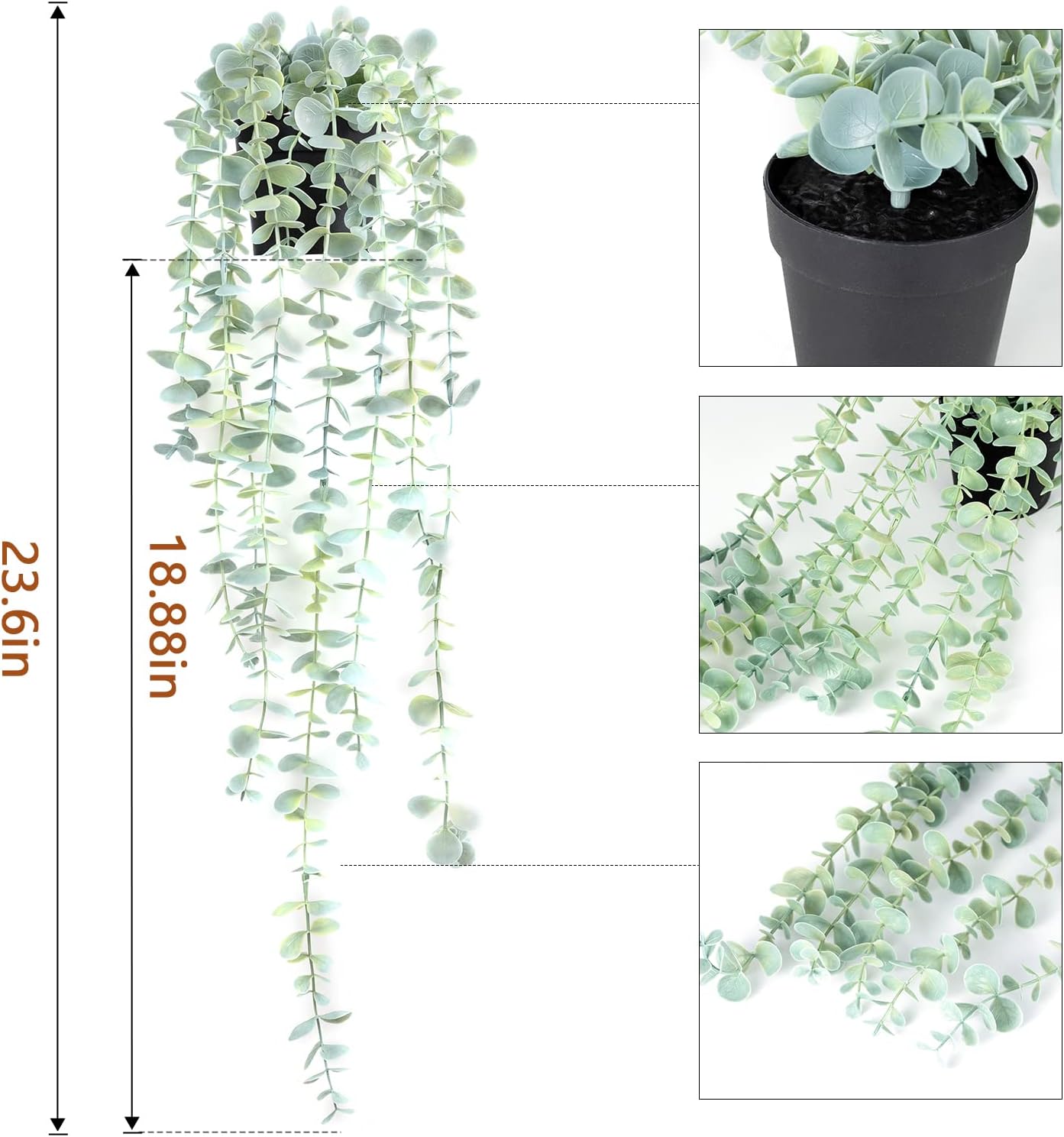 Fake Hanging Eucalyptus Wall Decor 236 Inches 1PCS
