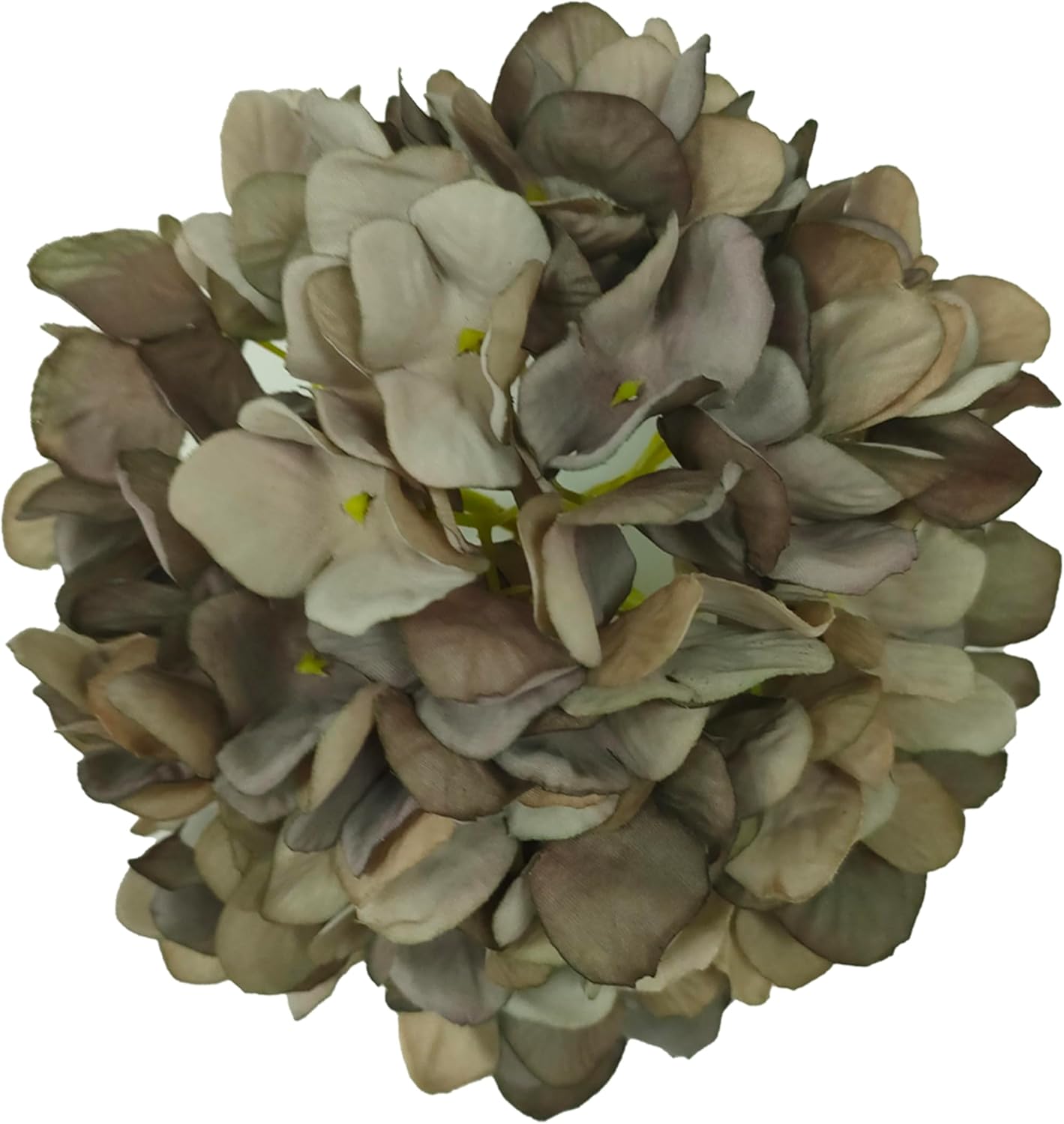 71 Inch Coffee Hydrangea Artificial Flowers Heads 10 Pcs