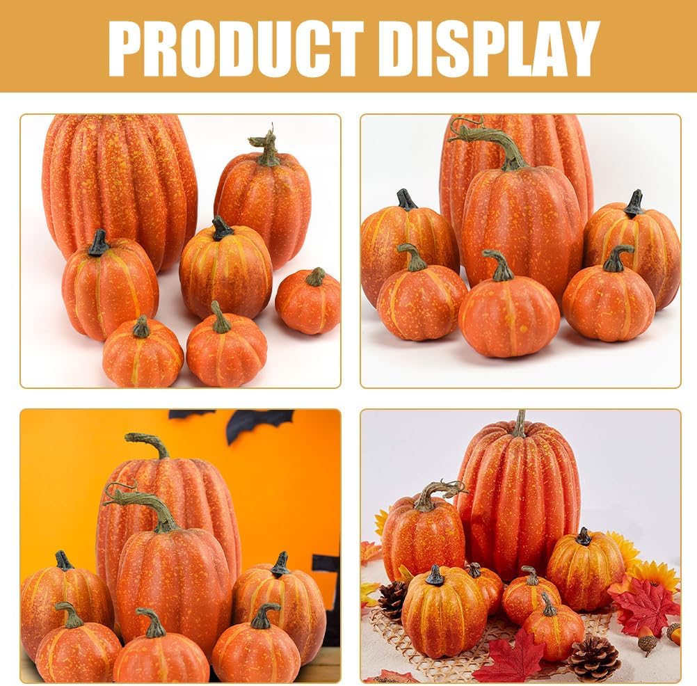 Cabilock Artificial Mini Pumpkins 7pcs Fall Decor