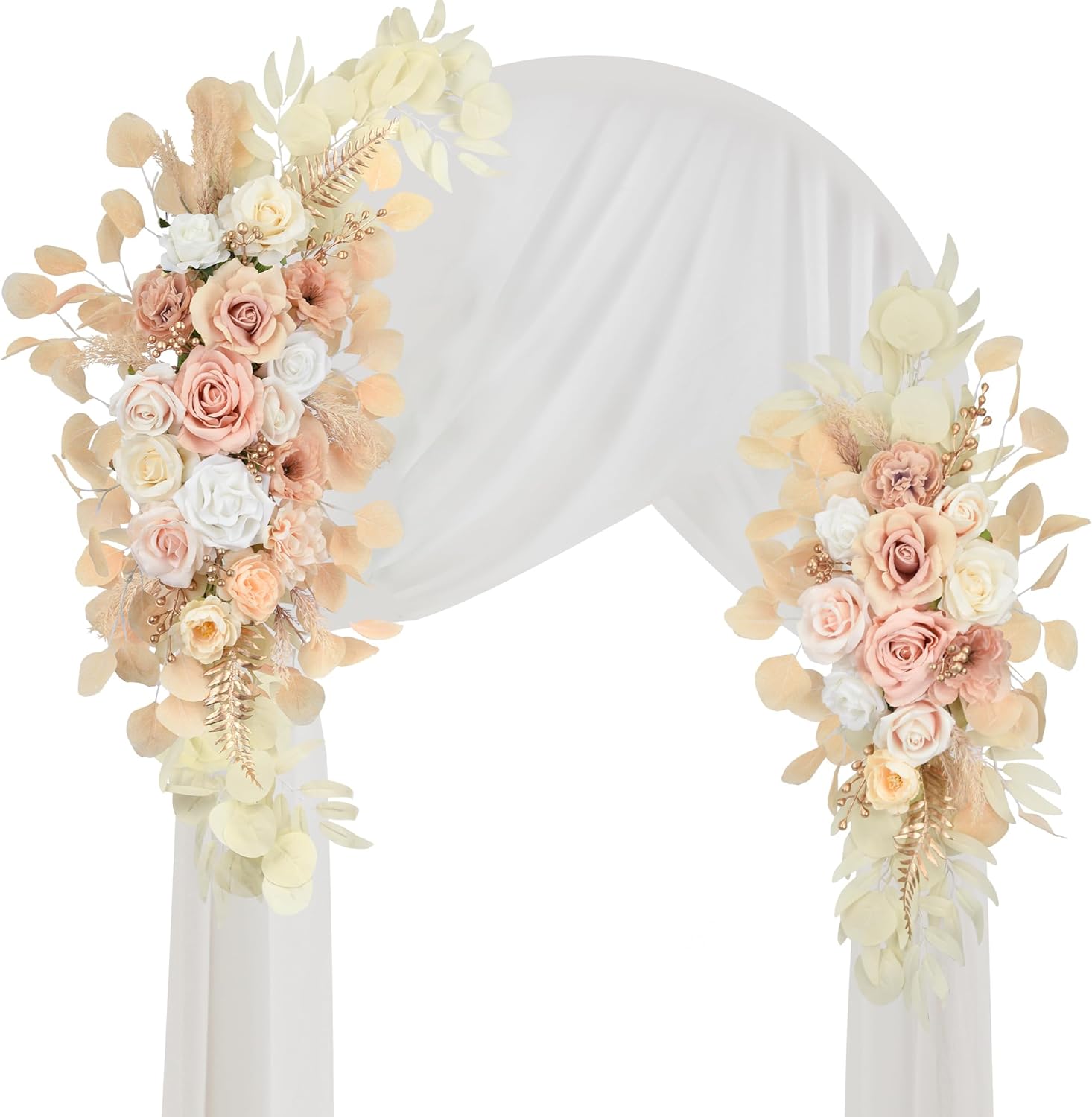 Tings Time Wedding Arch Flowers Set Pack of 2 Beige