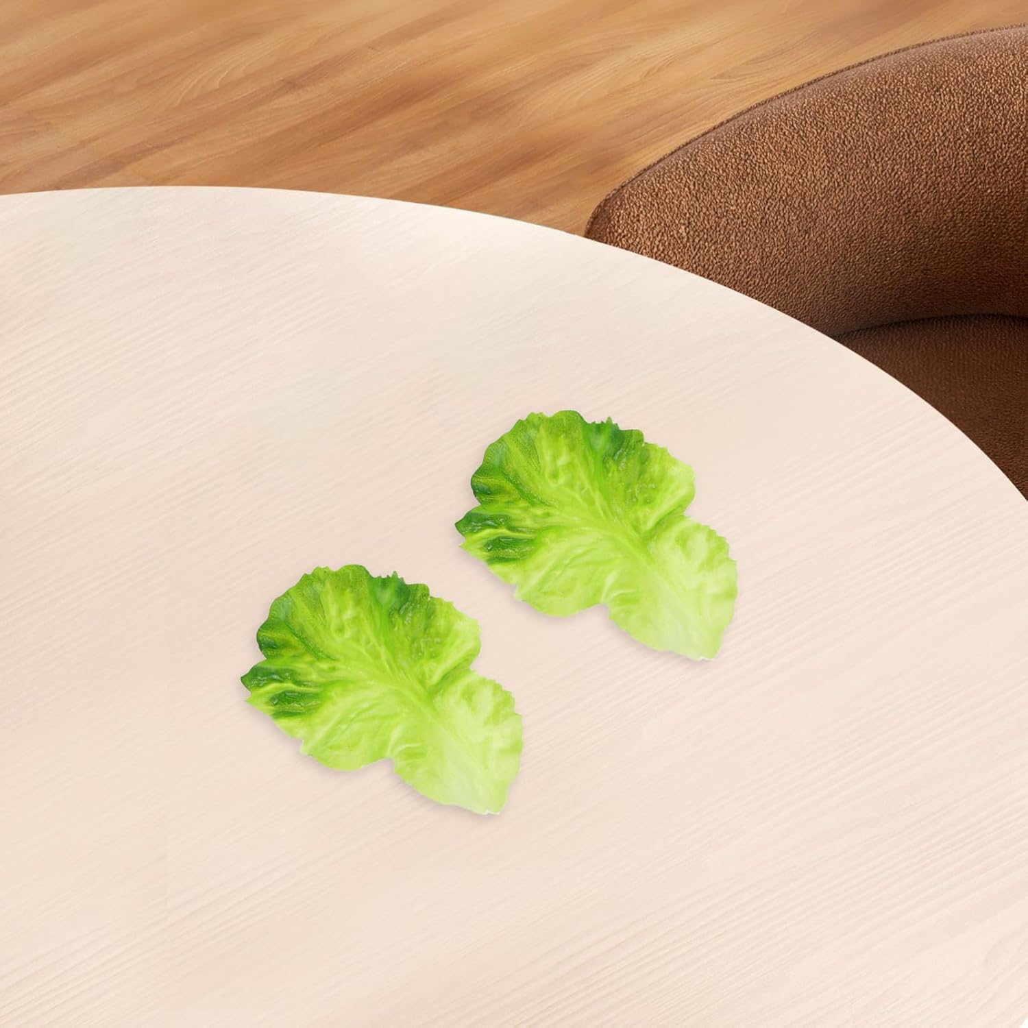 Cabilock 4pcs Realistic Decorative Fake Lettuce Leaves
