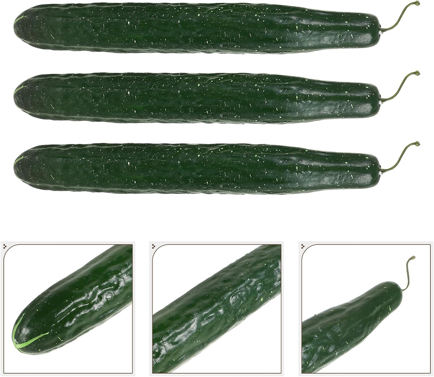 FAVOMOTO 3PCS Lifelike Green Cucumber Decorations
