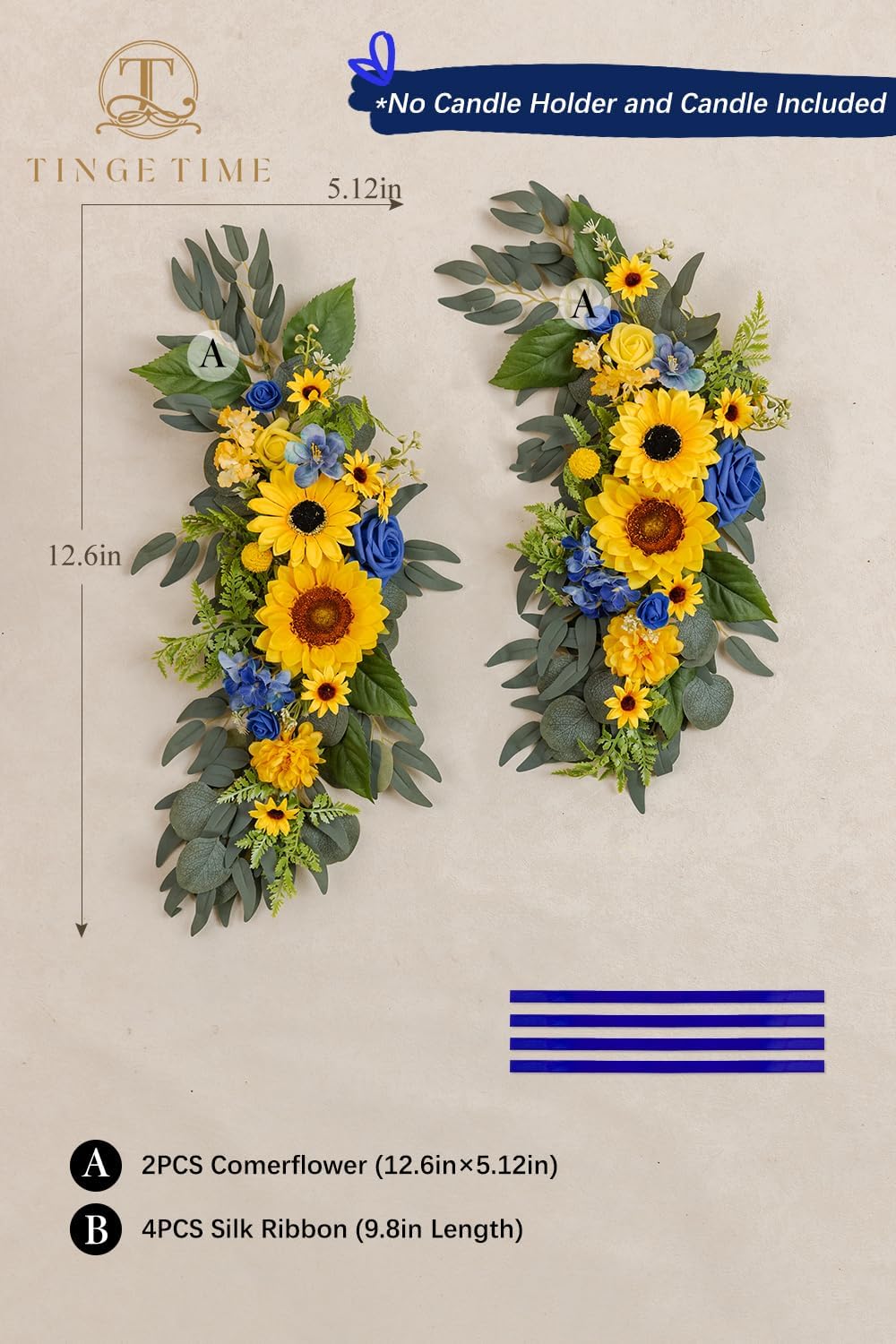 TINGE TIME 2pcs Artificial Flower Candelabras for Wedding Decor