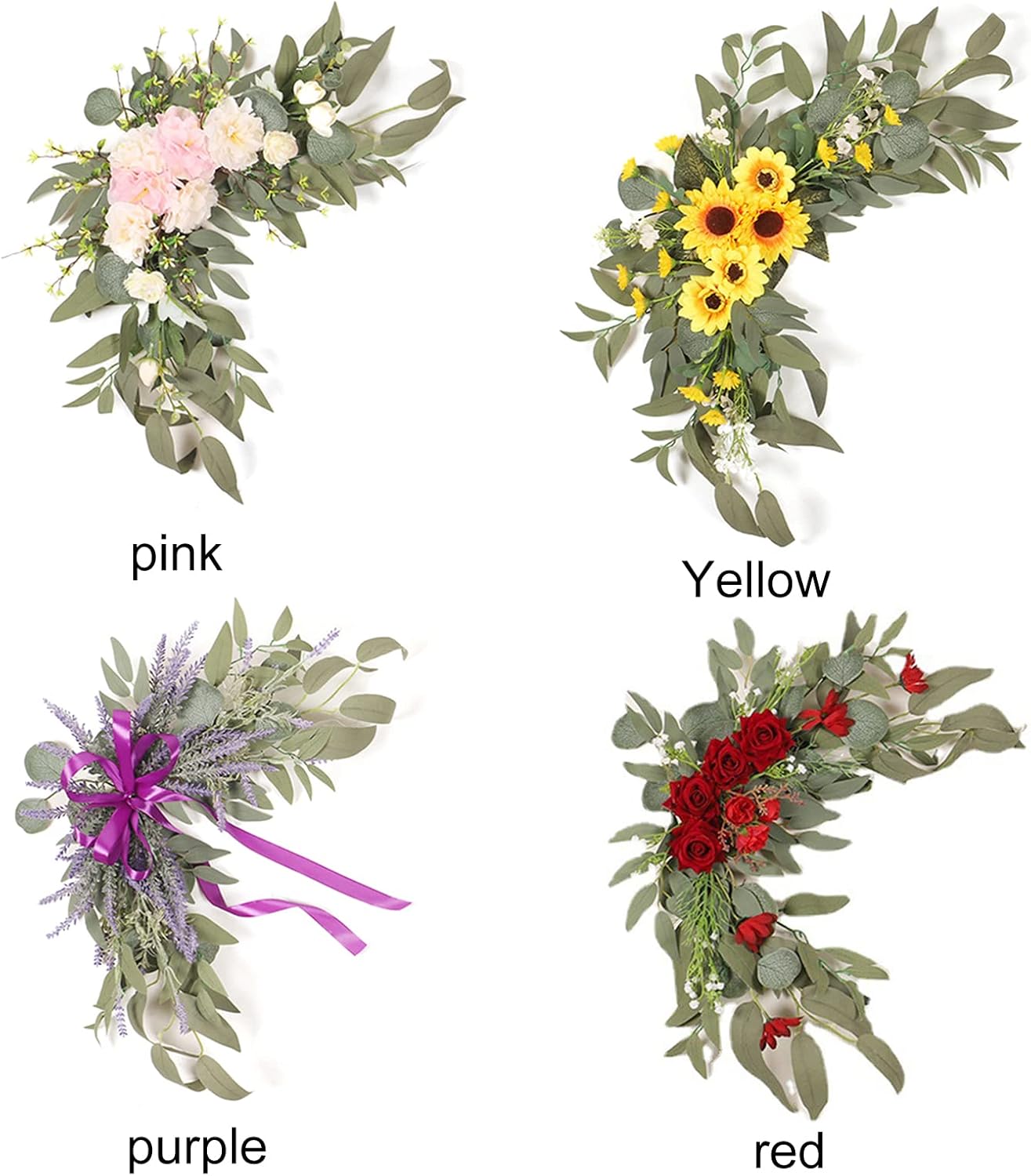 Takefuns Artificial Wedding Arch Flowers Kit Yellow
