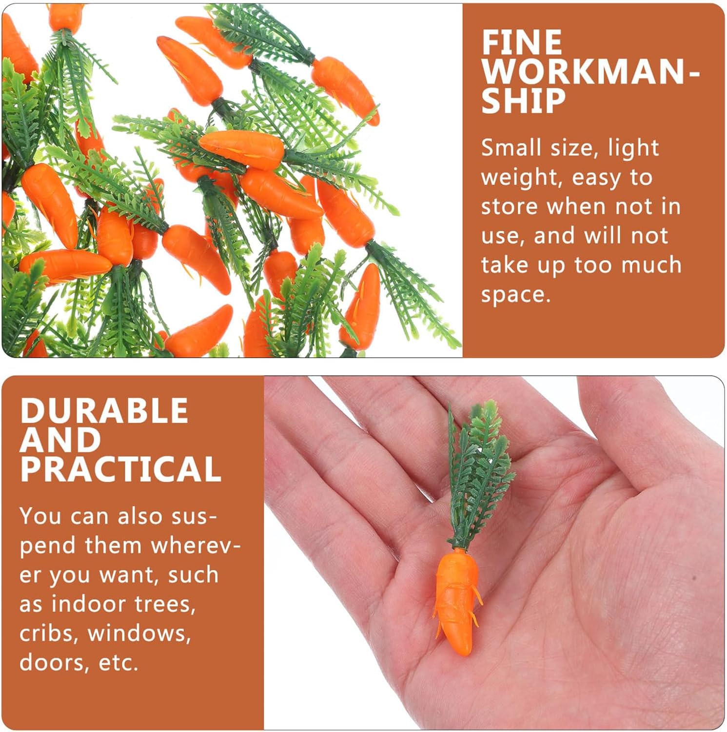 GLEAVI 180pcs Artificial Carrots for Decorations
