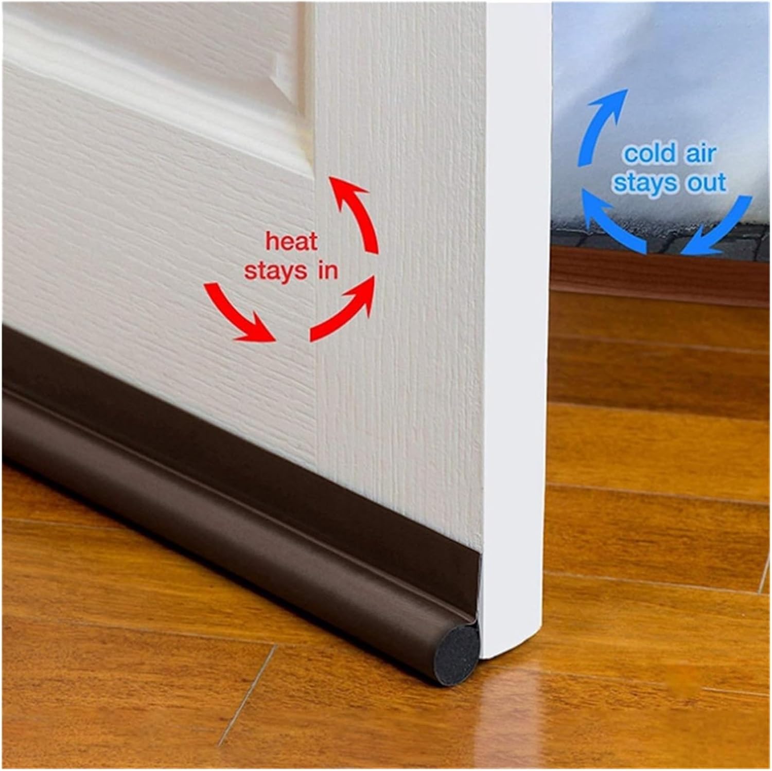 Brown Door Bottom Seal Strip Draft Stopper Guard
