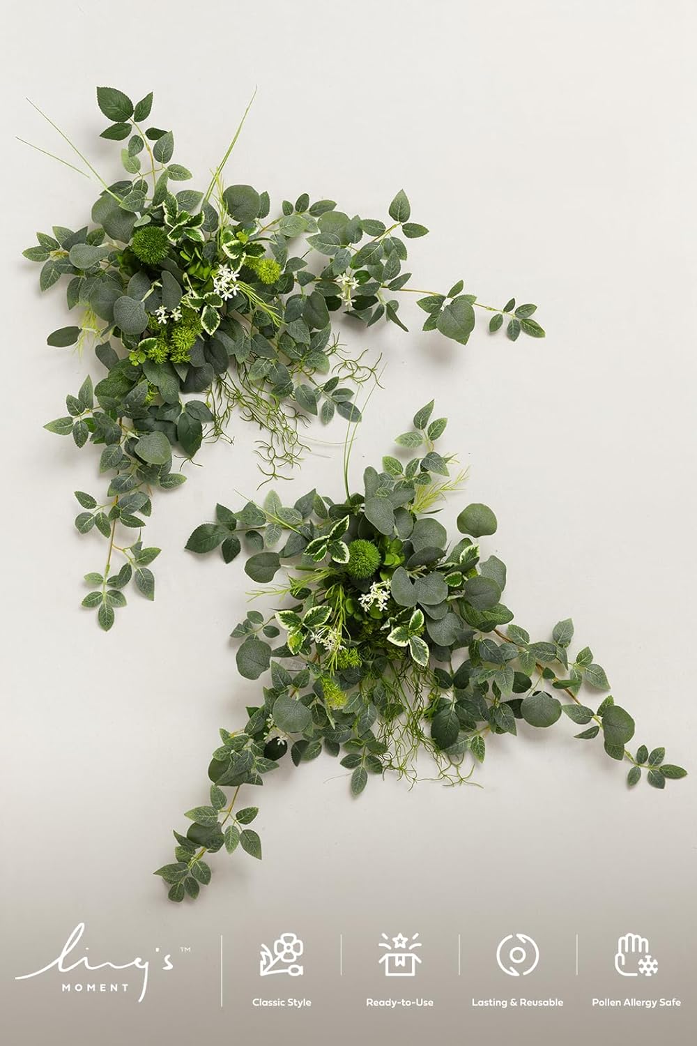 Lings Moment 2PCS Artificial Flower Garland for Wedding Decor
