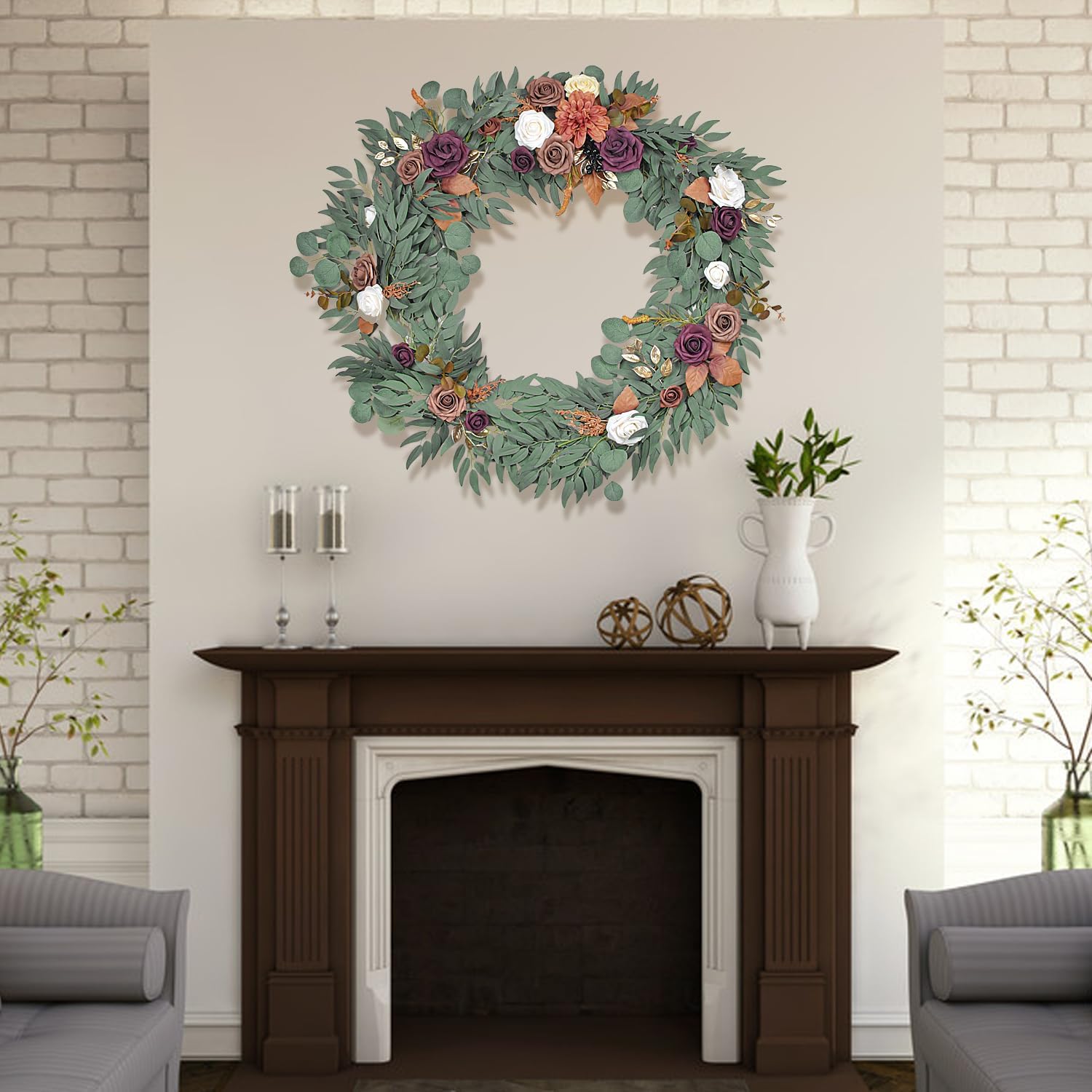 6 Ft Burnt Orange Flower Garland for Wedding and Home Decor