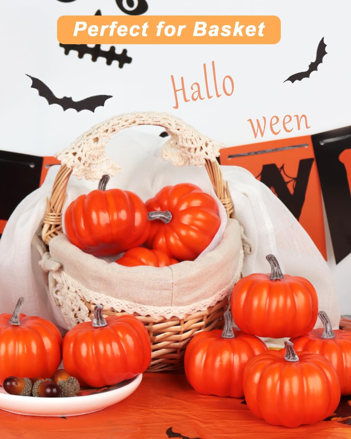 Vensovo 3 Inch Mini Foam Pumpkins - 12PCS Fall Decor