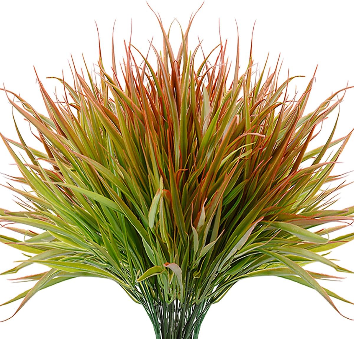 SzJias Artificial Grass Plants for Home Garden 12 Pcs UV Resistant