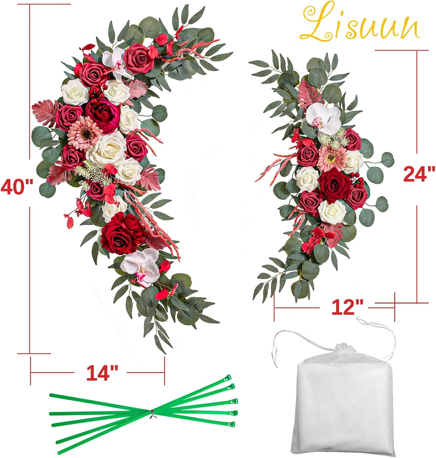 Wedding Arch Flowers Artificial Decor 3pcs Set